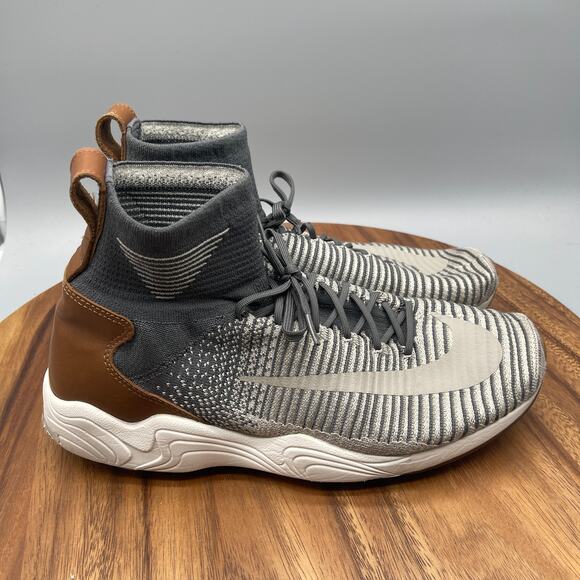 Nike Zoom Mercurial XI Flyknit Shoes Mens 8.5 Gray Running Comfort Sneakers - Picture 1 of 8